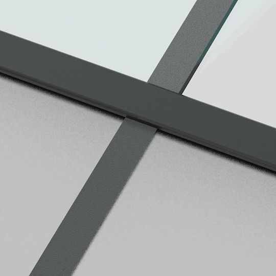 Vidaxl Συρόμενη Πόρτα Σετ Υλικού Μαύρο 76x205 Cm Γυαλί Μετριασμένο Μαύρο