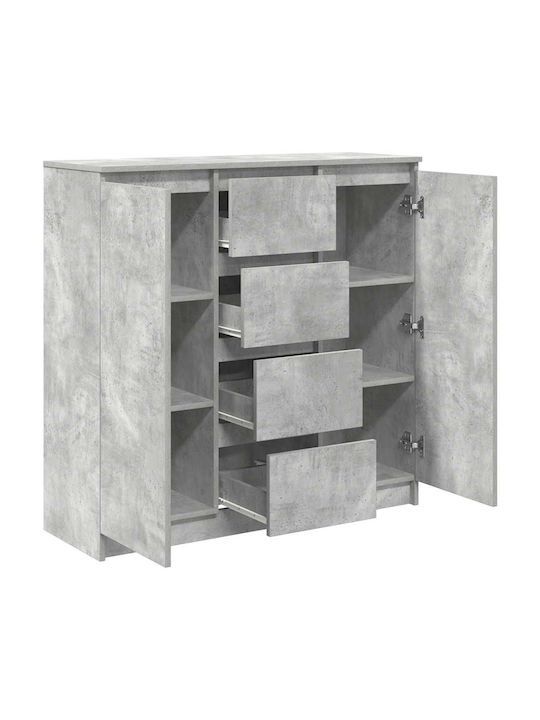 Wooden Chest of Drawers Grey 100.5x35x98.5cm