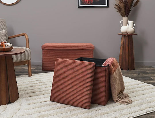 Scaune Camera de zi Cu spațiu de depozitare Tapițat cu Țesătură Terra 38x38x38buc