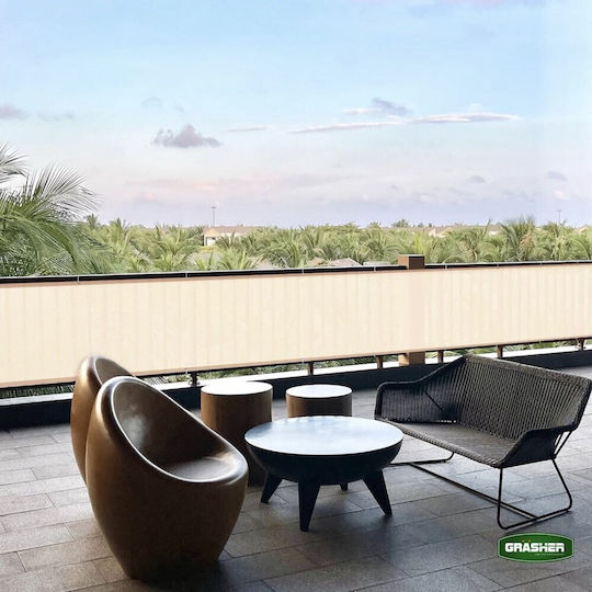 Grasher Rectangular Shade Divider Ecru With Hoop 0.9x6m 160gr/m²