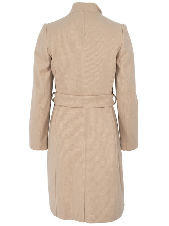 Forel Women's Midi Coat with Belt beige