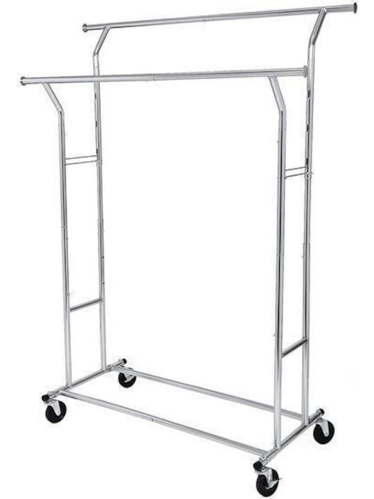Songmics Rollbar Kleiderständer Silber 129x55x148cm