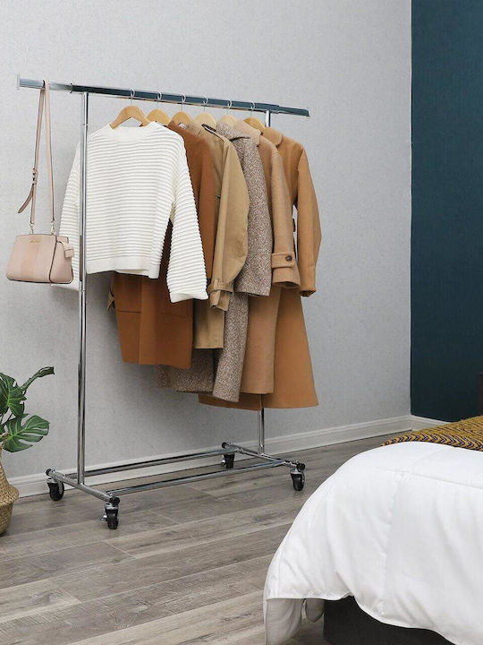 Songmics Rollbar Kleiderständer Silber 92x45.4x160cm