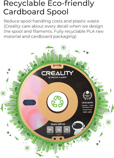 Creality3D PLA 3D Drucker Filament 1,75mm Gips Weiß 1kg 1 Stück (Spule)