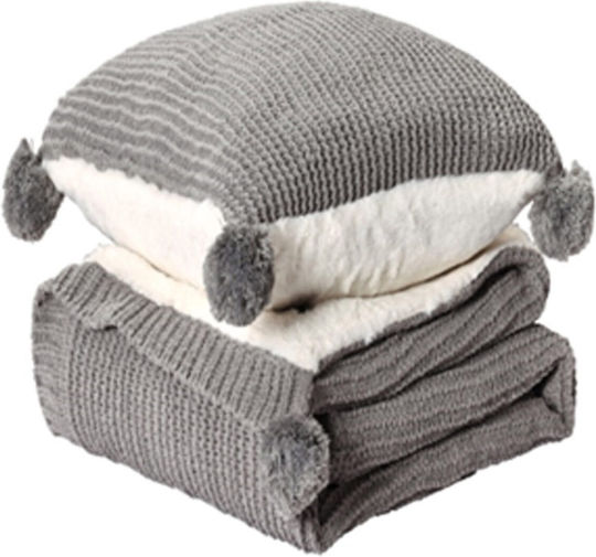 Liolios Home Gilda Sofa Blanket 130x170cm Gray Liolios Home Gilda Sofa Blanket 130x170cm Gray