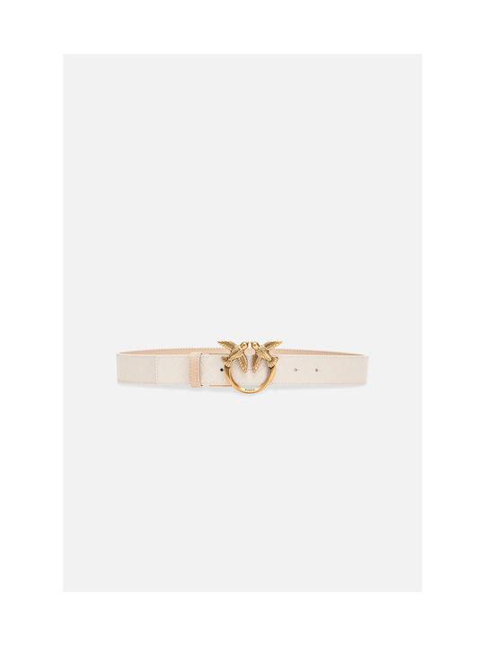 Pinko Leather Women's Belt Beige