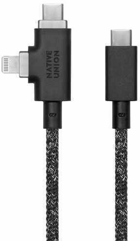 Native Union Belt Duo Pro USB-C to USB-C & Lightning Cable 240W 2.4m Cosmos Nu-belt-proccl-cos-n