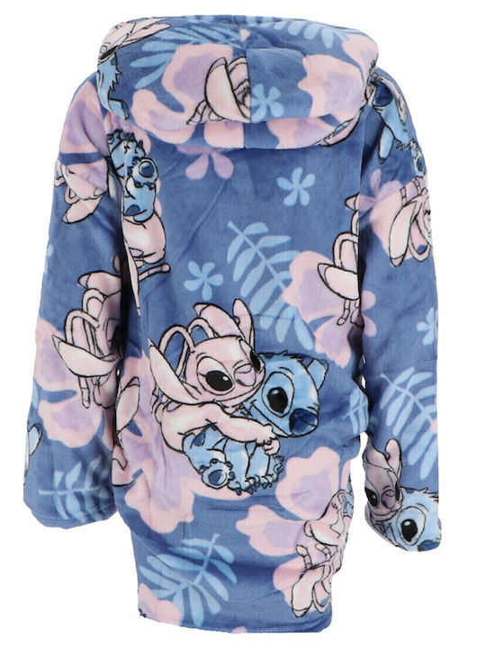 Disney Παιδική Πιτζάμα Χειμωνιάτικη Fleece Μπλε Lilo Stitch