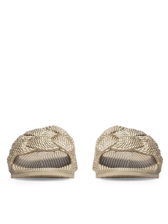 Damen-Flip-Flops - Hausschuhe in Gold Farbe
