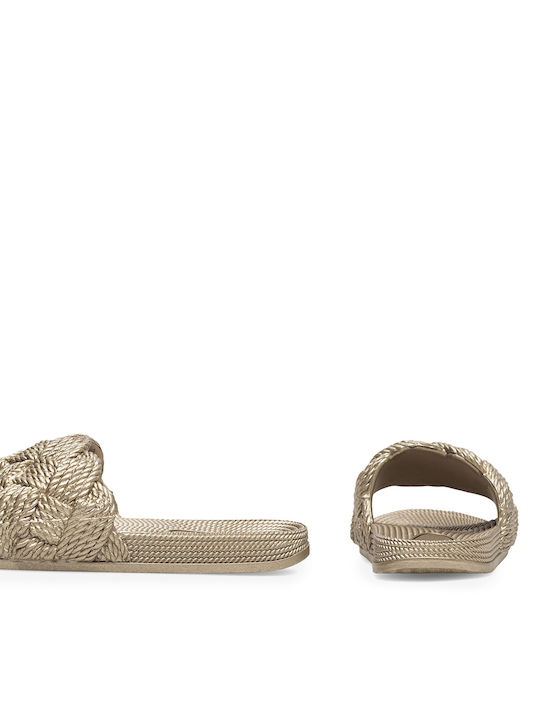 Damen-Flip-Flops - Hausschuhe in Gold Farbe