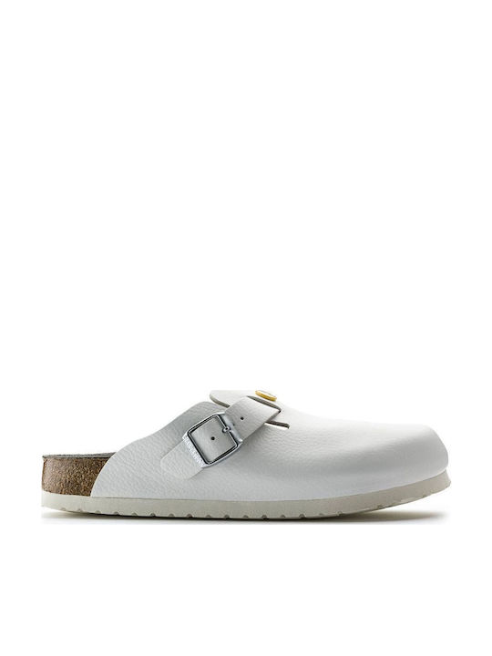 Birkenstock Boston ESD Women's Leather Clogs White