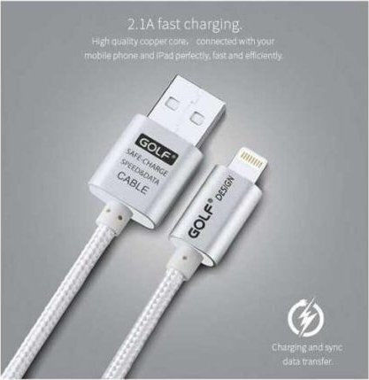 Golf USB-A to Lightning Cable Ασημί 7340