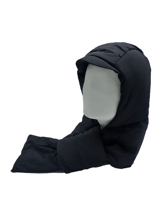 Winterstoffhut mit gepolstertem Schal-Futter Unisex Schwarz