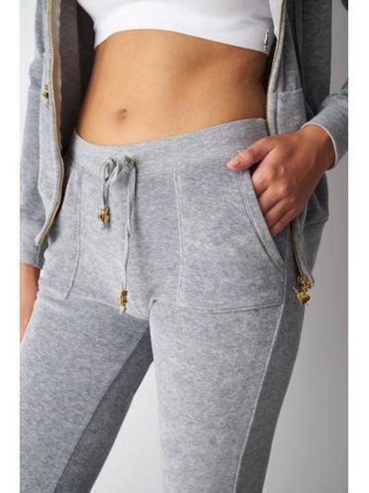 Sweatpants Flared Velvet Gray