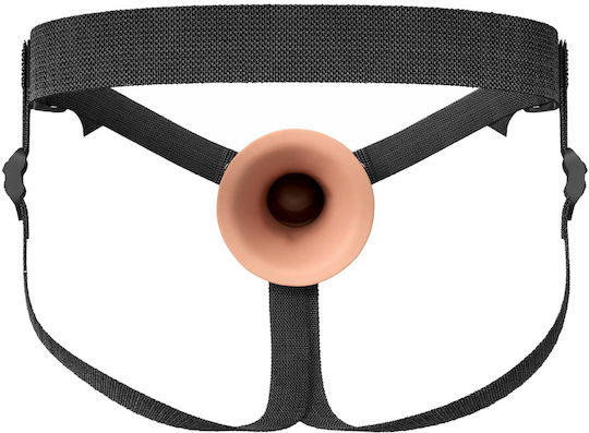 Pipedream Strap-on Harness με Διπλό Dildo στο χρώμα του δέρματος