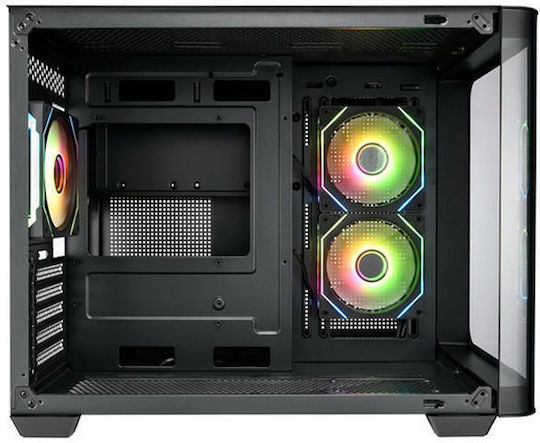 FSP/Fortron S380 Gaming Midi Tower Κουτί Υπολογιστή με Πλαϊνό Παράθυρο και RGB Φωτισμό Μαύρο