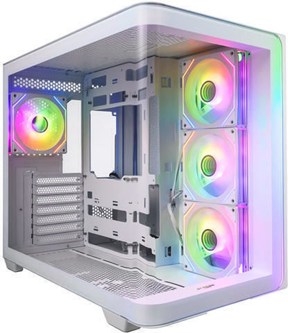 FSP/Fortron M580 Gaming Midi Tower Κουτί Υπολογιστή με Πλαϊνό Παράθυρο και RGB Φωτισμό Λευκό
