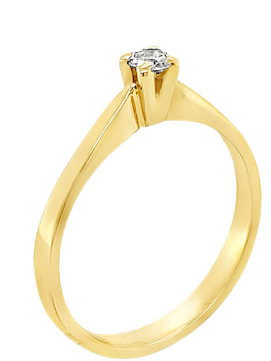 Xryseio Μονόπετρο από Χρυσό 14K με Ζιργκόν