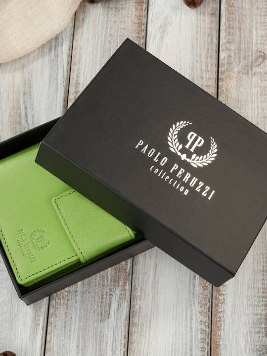 Small Leather Women's Wallet Classic with RFID Green