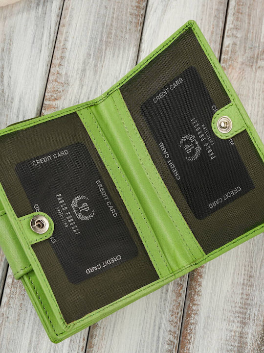 Small Leather Women's Wallet Classic with RFID Green