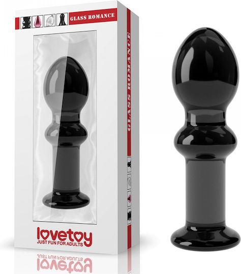 Lovetoy 4.5 Glass Romance Anal Plug Black 11.5cm