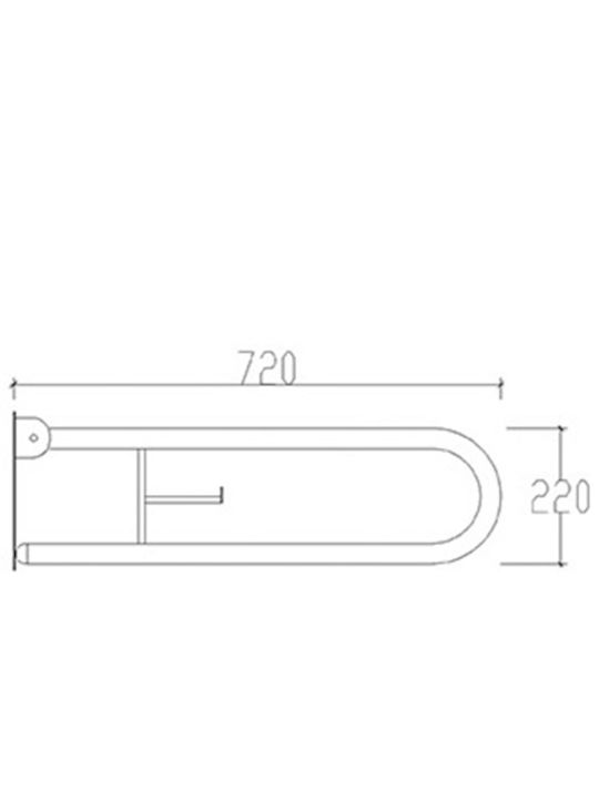 Tema Reclining Inox Bathroom Grab Bar for Persons with Disabilities 75cm Silver