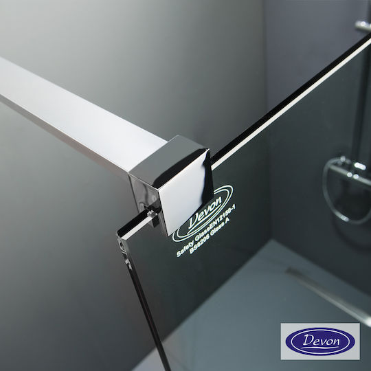 Devon Iwis Walk-in Разделител На Душ 87-89x185см Почистване На Стъклото Chrome
