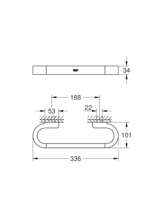 Grohe Selection Badgriff 30cm Silber