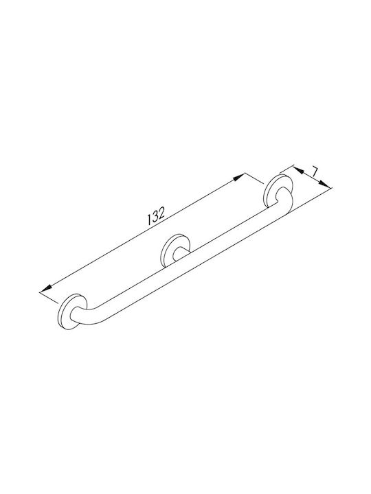 Ponte Giulio Λαβή Μπάνιου ΑΜΕΑ 140cm Ασημί