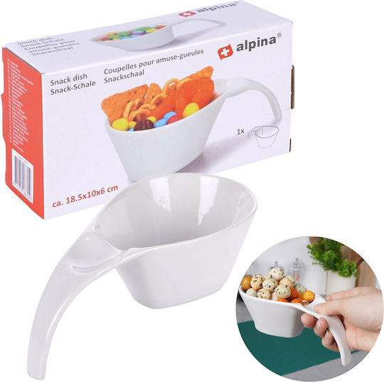 Alpina Appliances Μπωλ Σερβιρίσματος Στρογγυλό Κεραμικό Λευκό με Διάμετρο 18.5εκ.