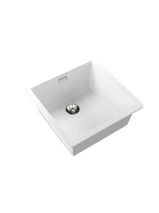 Teka Radea R10 40.40 M-TG 115230050 Drop-In Мивка от Синтетичен Гранит Ш45.6xД45.6см Бял