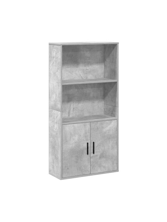 Bookcase Grey Concrete 60x24x120cm