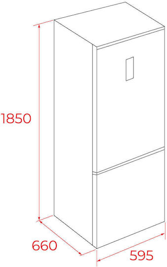 Teka Combină frigorifică 338lt Total NoFrost Î185xL59.5xA70cm. Inox RBF 74650 SS