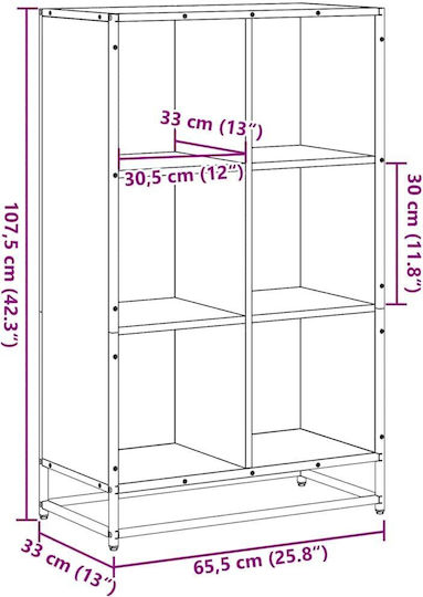 Bibliotecă Maro 65.5x33x107.5 cm