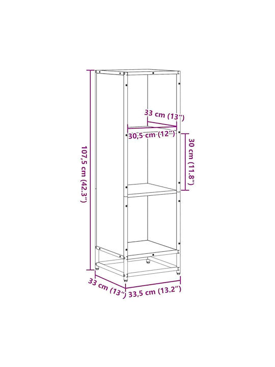 Βιβλιοθήκη Γκρι Sonoma 33.5x33x107.5εκ.
