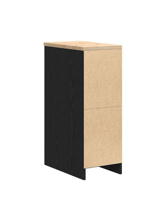 Ντουλάπι Σαλονιού από Μασίφ Ξύλο Μαύρο 30x51x85cm