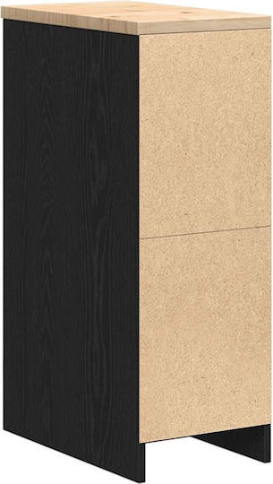Ντουλάπι Σαλονιού από Μασίφ Ξύλο Μαύρο 30x51x85cm