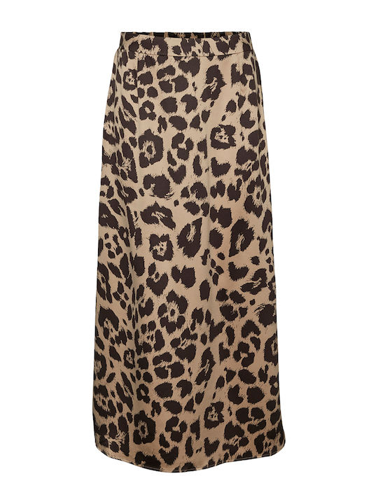 High-waisted Skirt Leopard Silver Mink