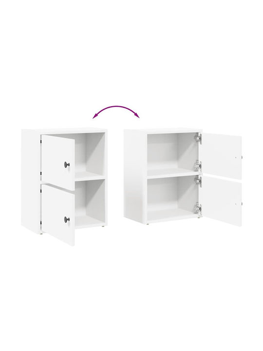 Living Room Display Cabinet Made of White Particle Board 40x24x52cm