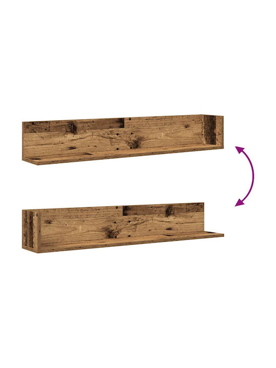 Wall Shelves Old Wood (2 Pieces) 100x16.5x16.5cm