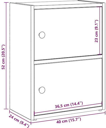 vidaXL Wohnzimmer Schrank aus Spanplatte Braune 40x24x52cm