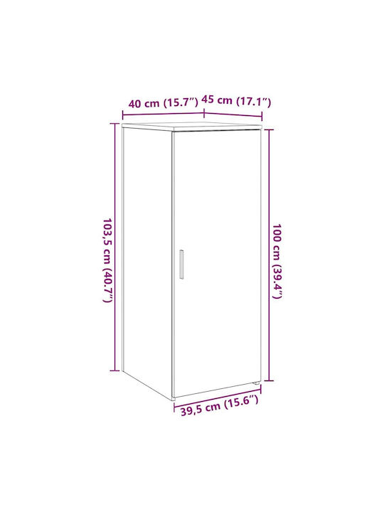 Ντουλάπι Δαπέδου Μαύρο 40x45x103.5εκ.