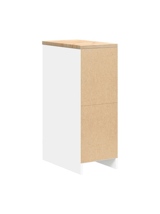 Living Room Display Cabinet Made of Solid Wood White 30x51x85cm