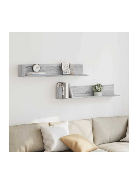 Wall Shelves Gray Sonoma 2 Pieces 100x16.5x16.5 cm