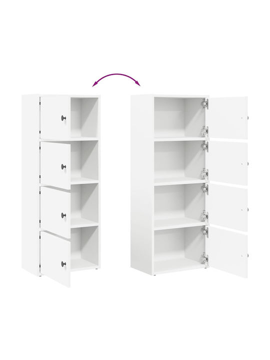 Living Room Display Cabinet Made of White Particle Board 40x24x102cm