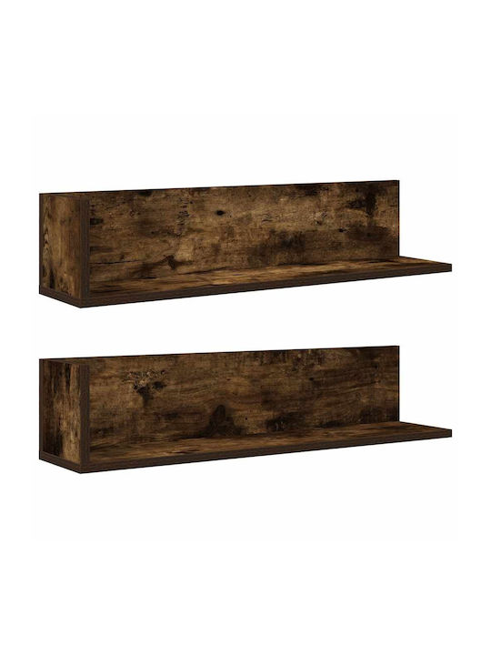 Shelves Wall Smoky Oak 2pcs 75x16.5x16.5cm