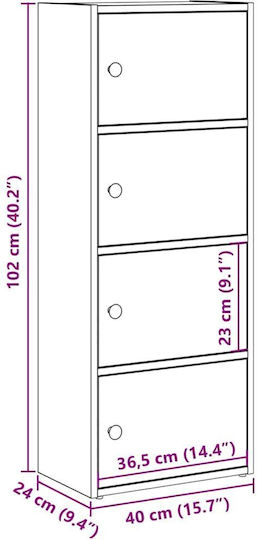 Шкаф за дневна от ПДЧ Черен Дъб 40x24x102см