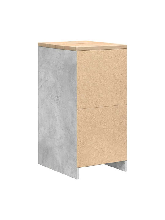 Living Room Display Cabinet Made of Solid Wood Gray 40x51x85cm
