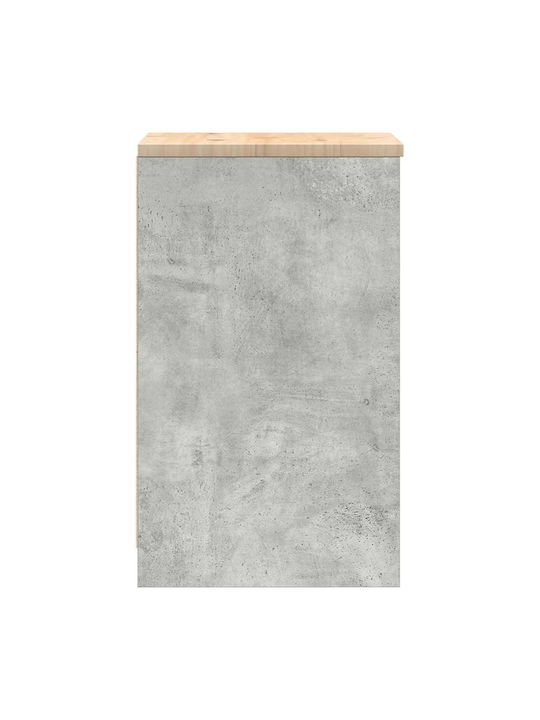 Living Room Display Cabinet Made of Solid Wood Gray 40x51x85cm