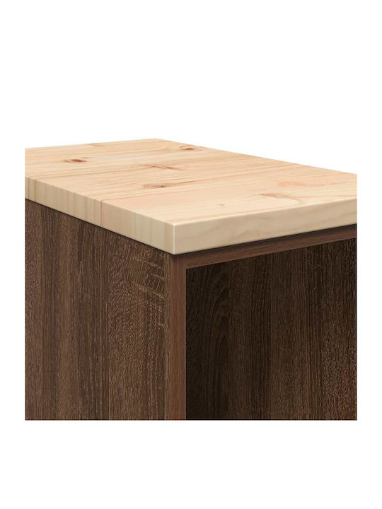 vidaXL Büroaufbewahrungsschrank aus Massivholz Natürlich 30x51x85cm